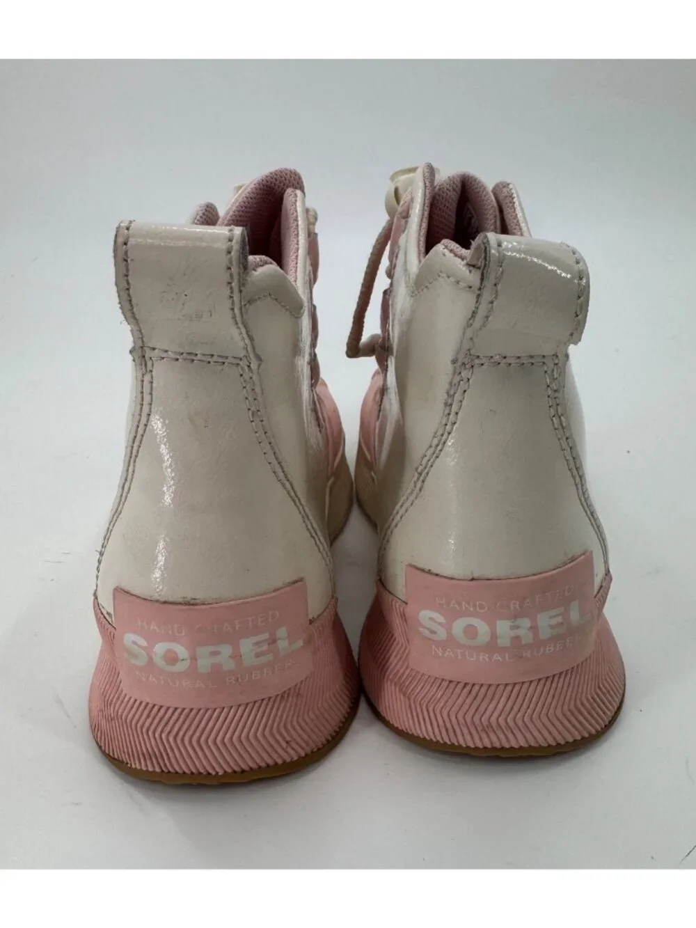 Sorel Youth Out N About Waterproof Duck Boots Size 4 Chalk/ Pink